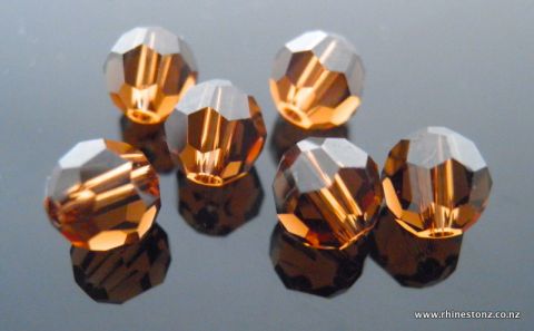 Swarovski Round Art 5000 Smoked Topaz 6mm 